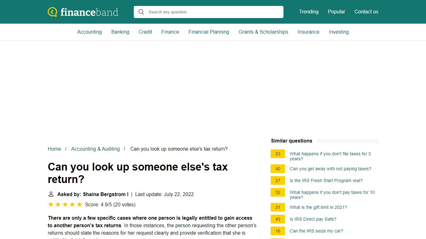 Can you look up someone else's tax return? - FinanceBand.com